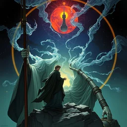 the journey to the west, artstation, by alex ross, alphonse mucha, ayami kojima, amano, greg hildebrandt, and mark brooks, masculine, male, art nouveau, neo - gothic, gothic, character concept design, dynamic light, stylised illustration, disco elysium