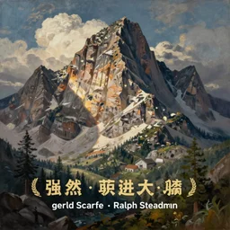 a detailed painting titled sad mountain giant by gerald scarfe and ralph steadman