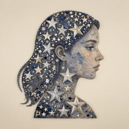 a woman shaped collection of stars