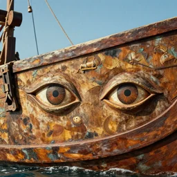 eyes of an ancient roman trireme ship