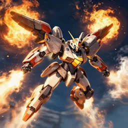 fire jets mech flying forward by issei hyouju