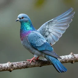 An electric blue dove. Colourful. High detail. Unreal 5. God. digital art