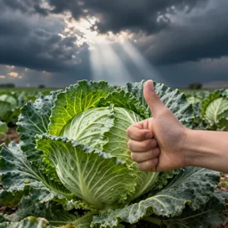 cabbage giving a thumbs up