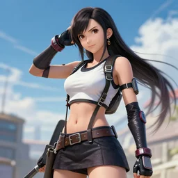 beautiful digital art of tifa lockhart in midgar, trending on artstation