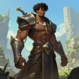 black american deity character concept art, digital illustration, trending on artstation, epic composition, scenic background, 8 k uhd, masterpiece, league of legends splash art, octane render, highly detailed, perfect lineart