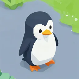 a still of fat penguin in a low poly isometric unity game