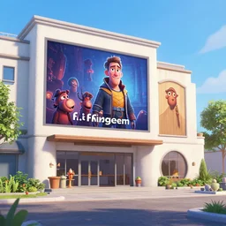 art by filip hodas, pixar, and artgerm. level design, clean, neat, advertising, entertainments, exterior.