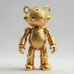 a beautiful symmetrical being made of golden ornaments by android jones, 3D, 8k resolution