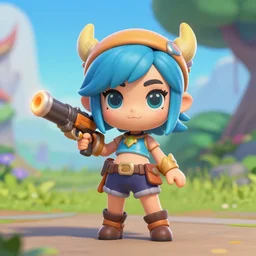 katelynn mini cute style, highly detailed, rendered, ray - tracing, cgi animated, 3 d demo reel avatar, style of maple story, maple story gun girl, katelynn from league of legends chibi