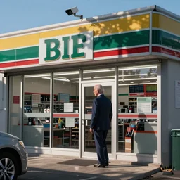 joe biden robbing convenience store, security camera photo,