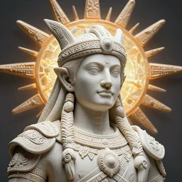pfp portrait plastic ceramic dieselpunk atlantean sundog warrior in tribal regalia, an idea seep's into infinity highly detailed in volumetric latent space, cinematic light, sharp focus, divine realm of gods, octane render, artist warrick mcleod