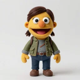 abby from the last of us as a muppet. highly detailed felt. hyper real photo. 4 k.