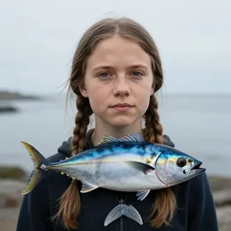 greta thunberg as a tuna fish