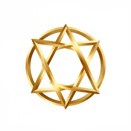 HD, logo of the intergalactic civilization of Utopia, interlinked golden rings, octagram, in the style of techno-utopian artist