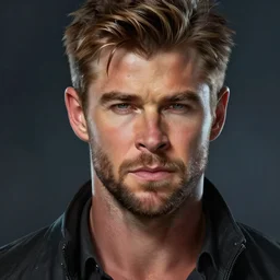 Chris Hemsworth closeup fantasy intricate elegant highly detailed digital painting artstation concept art