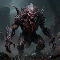 horrifying monster, high detail, 8k, dark fantasy, realistic, masterpiece, Trending on art station, WLOP
