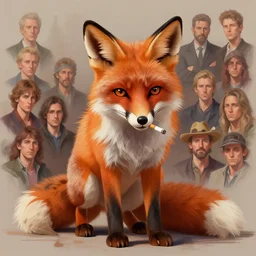 A digital painting of a Fox with a cigarette , by Stanley Artgerm Lau, frank frazetta, Rossdraws, James Jean, gerald brom, Andrei Riabovitchev, Marc Simonetti, and Sakimichan, trending on artstation, SFW version
