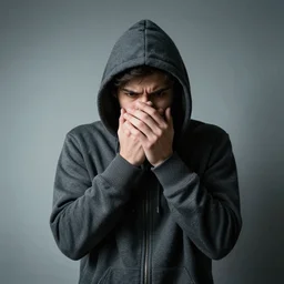 suspicious person wearing a hoodie