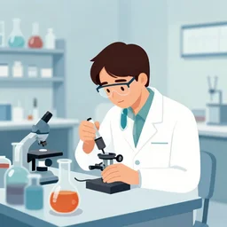 science lab. clean cel shaded vector art. illustration art by tatsuro kiuchi and kilian eng