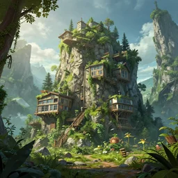 evergreen _ treemountainhomesofficeshipherb, style artstation, style greg rutkowsk, comic art book,, octane render, unreal engine 6, epic game graphics, fantasy, ciberpunk, post - apocaliptic, ray tracing