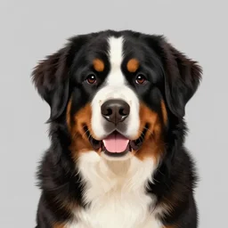 portrait of a cute bernese dog, art by elke vogelsang