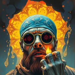 the beholder. highly detailed digital painting, watercolor, soviet realism, engraving, artstation, concept art, smooth, sharp focus, vivid grunge, manga illustration, unreal engine 5, 8, art by bilibin and kilian eng and kuvshinov and malevich and mucha