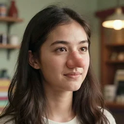 a realistic woman with a jokeshop big fake nose 3 5 mm cinematic 8 k daytime