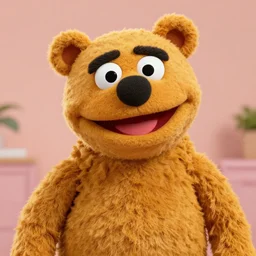 Muppet Fozzy Bear as a super chad