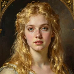 beautiful portrait of a stunning blonde woman as Grande Odalisque, beautiful eyes, face in focus, golden ratio, intricate oil painting by John William Godward by Anna Dittman by Jean-Auguste-Dominique Ingres, Neo-Gothic, Neoclassical