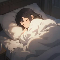 cute anime girl sleeping mofumofu, fluffy Full of Light, Animated Film, Cinematography, Atmosphere, Highly Detailed Heavenly Dramatic Lighting, Highly Realistic Cinematic Lighting, Volumetric Lighting, Photography, Anime Style, Cinema, Epic High Dynamic Lighting, HDR