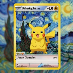 pokemon card  by Josan Gonzales and Dan Mumford, Highly Detailed, concept art, 8k unreal engine, van Gogh paintings style, hd