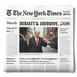 the front page of the new york times, march 5 th 2 3 0 8