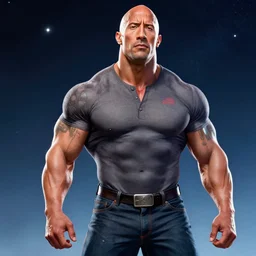 the rock dwayne johnson in space by greg rutkowski, digital art, trending on artstation, highly detailed
