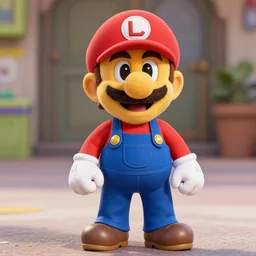 A still of Waluigi reimagined as a Muppet, photorealistic