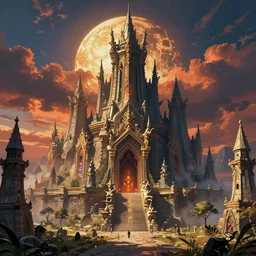 Eldritch Temple of Elemental Evil, beautiful landscape, fantasy-style, cinematic lighting, photorealism. trending on Flickr ,CGSociety, Eldritch color scheme, Pastiche by Albrecht Dürer, Pastiche by Don Maitz
