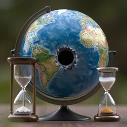 a black hole, inside a globe, mirrors, hourglass, nature - 8