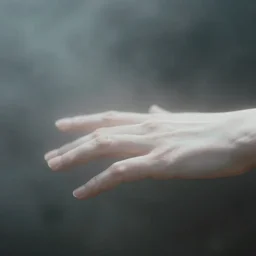 out of focus photorealistic, one pale horizontal arm by sarah moon, very blurry, translucent white skin, foggy, closeup