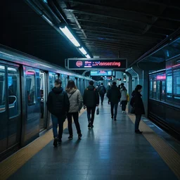 cyberpunk metro, 4k, night