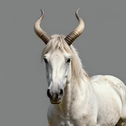 horse with multiple horns, digital art