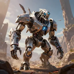 ravager machine mecanical creature robot of horizon forbidden west horizon zero dawn bioluminiscence global illumination ray tracing hdr fanart arstation by ian pesty and alena aenami artworks in 4 k