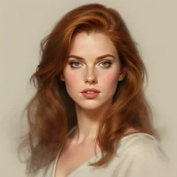 A full portrait of Mary Jane Watson, intricate, elegant, highly detailed, digital painting, artstation, concept art, smooth, sharp focus, illustration, art by Krenz Cushart and Artem Demura and alphonse mucha