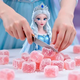 the ice queen cuts pink turkish delight in narnia