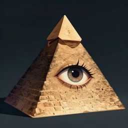 illustration of a pyramid with an eye, evil, trending on artstation, high detail