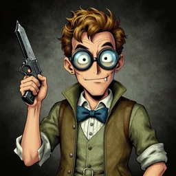 sniper nerd dork geek, illustrated, detailed