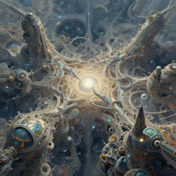 a dreamscape of a future reality, concept art, beyond space and time. endless wonder, intricate, highly detailed, creative
