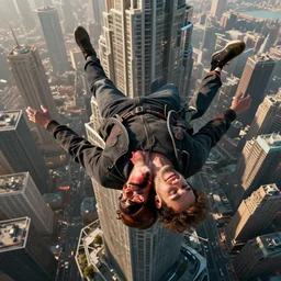 hyperrealistic zach galifianakis falling off skyscraper, stunning 3 d render inspired by istvan sandorfi & greg rutkowski & mike judge, perfect symmetry, dim volumetric cinematic lighting, 8 k octane comprehensive render, extremely mega hyper - detailed and lifelike attributes & atmosphere, intricate, realistic flesh texture, masterpiece, artstation, stunning,