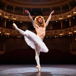 lionel messi wearing tutu dancing ballet on the Odessa Opera Theatre stage, epic, trending on artstation