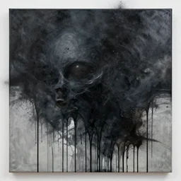 futuristic dark surrealism, drip painting, spary painting, artwork by durix