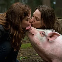 laura palmer from twin peaks kissing a pig n - 4