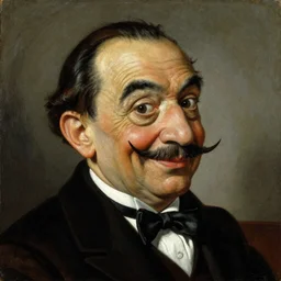 A portrait of Mr. bean depicted as a dwarf, renaissance oil painting by Salvador Dali